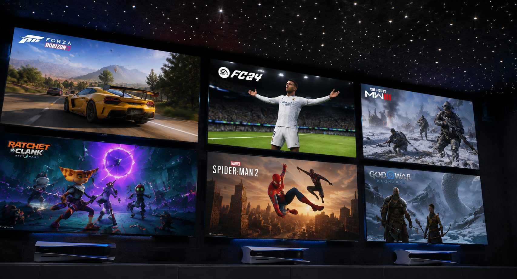 6 individualnih 4K OLED zaslonov 144 Hz